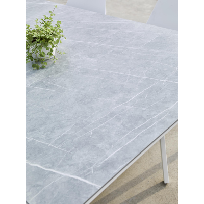 Mesa tuinstoel in wit aluminium en wit kunststof