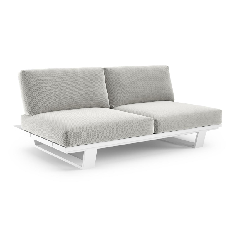 Pagino loungebank in wit aluminium met lopi ash all weather sunbrella® luxe kussen