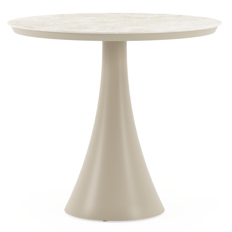 Fano tuintafel rond in beige aluminium en volkeramiek Rapolano dia. 85 cm
