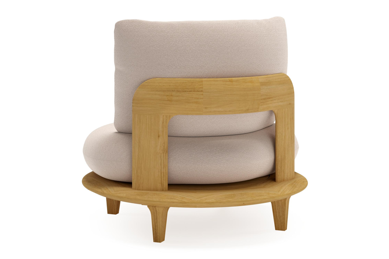 Bomero loungestoel in teak met wander pilat all weather sunbrella® luxe kussen