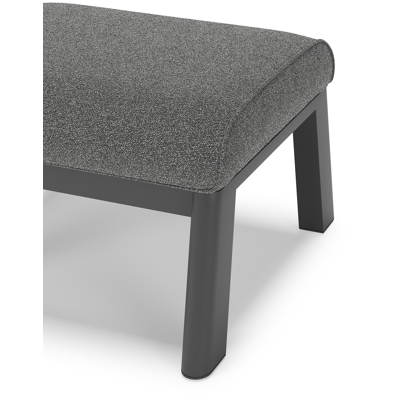 Cirello poef in zwart aluminium met catania black all weather cosytica kussen