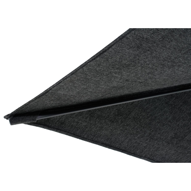 Parasol pendant Rufina avec function tilt en aluminium noir et Sunbrella Luxe Chartres Sooty - Lg.1 400 x Lg.2 300 cm (sans pied de parasol