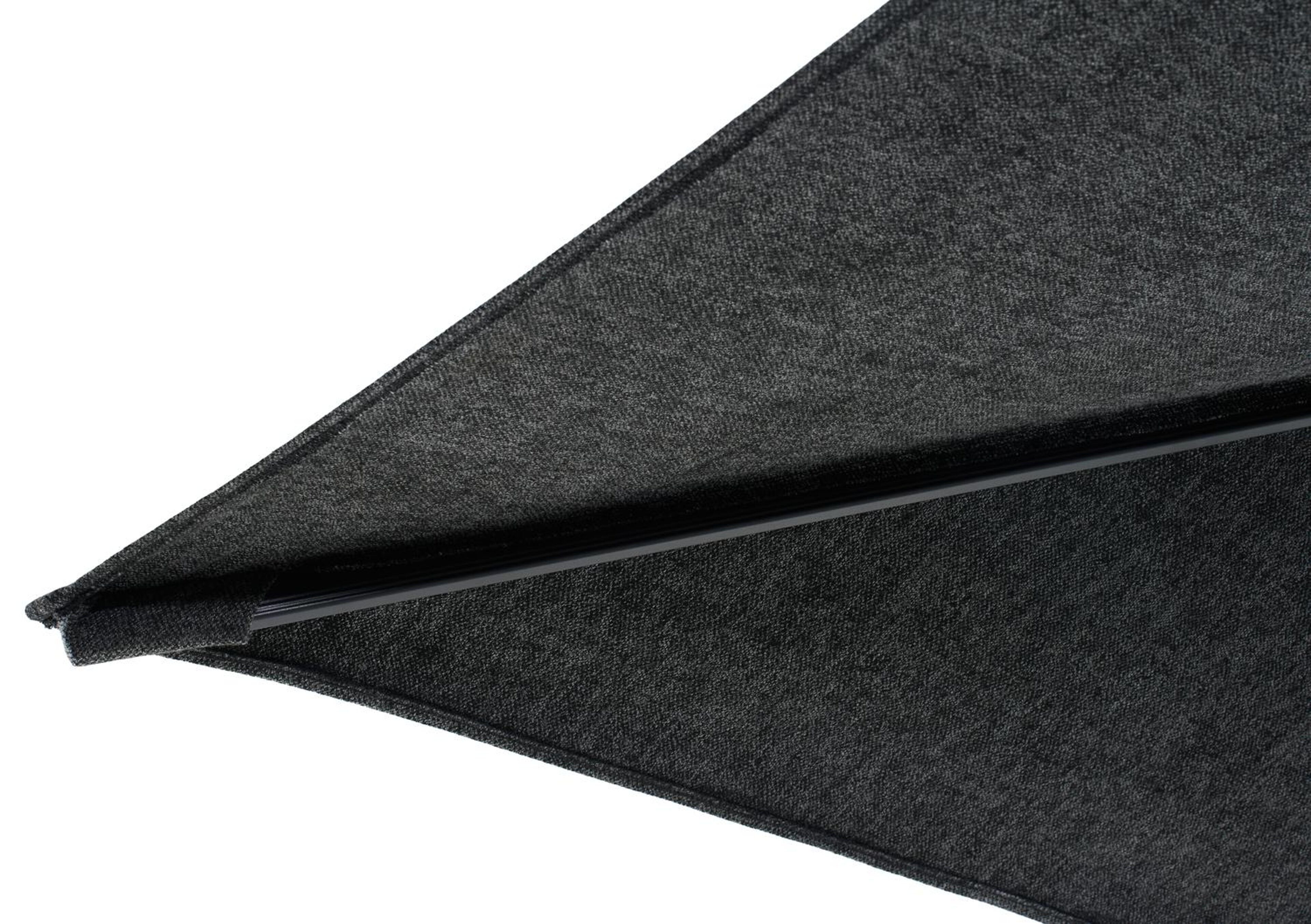 Rufina zweefparasol met tiltfunctie in zwart aluminium en Chartres Sooty Sunbrella Luxe parasoldoek - L1 400 x L2 300 cm (zonder voet)