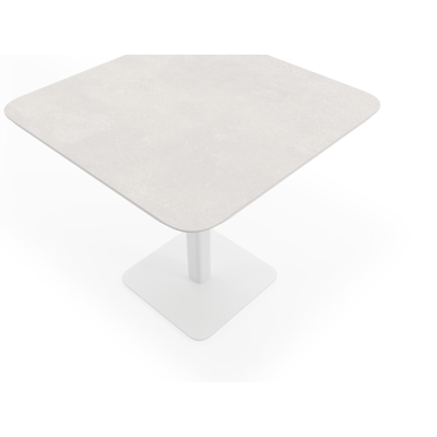 Fano (Piemonte) tuintafel in wit aluminium en volkeramiek new york - L 80 x B 80 x H 73,5 cm
