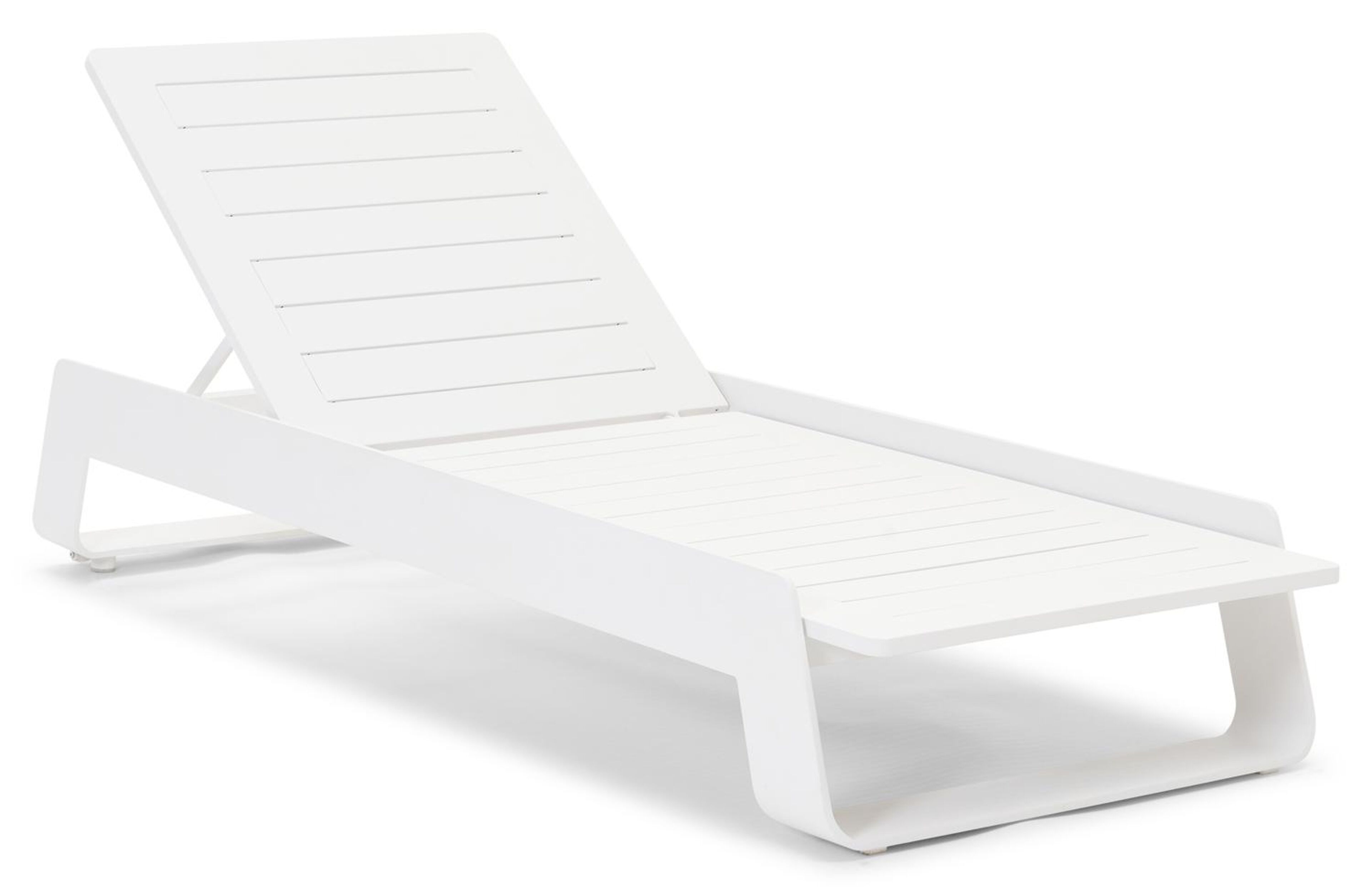 Atessa verstelbaar ligbed in wit aluminium met lopi marble all weather sunbrella® luxe kussen