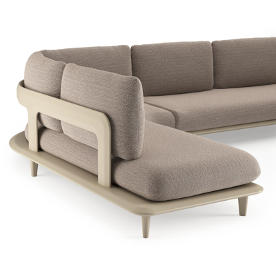 Bomero loungehoek in beige aluminium met wander manioc all weather sunbrella® luxe kussen