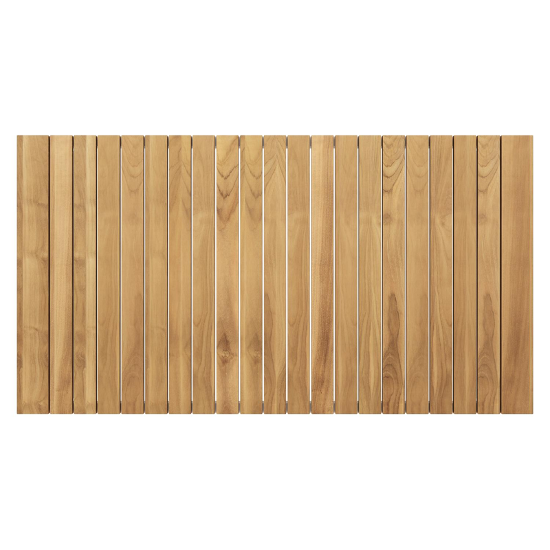 Table basse Verato en aluminium blanc et teck naturel - Lg 163 x larg. 88 x H 41 cm