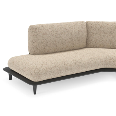 Bomero loungehoek in zwart aluminium met bora jungle all weather cosytica kussen