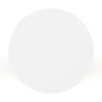 Table de basse Bomero ronde en teck et céramique pleine Arctic White - Diam. 85 x Haut. 25 cm