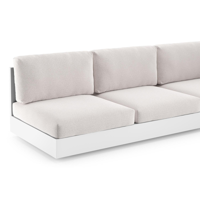 Canapé de jardin Como en aluminium blanc et coussins en all weather solica ego eggshell