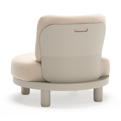 Donato loungestoel in beige aluminium met all weather sunbrella® luxe Natte Linen Chalk kussen