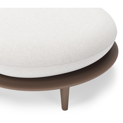 Pouf Bomero en aluminium taupe et coussin en all weather solica soul optik