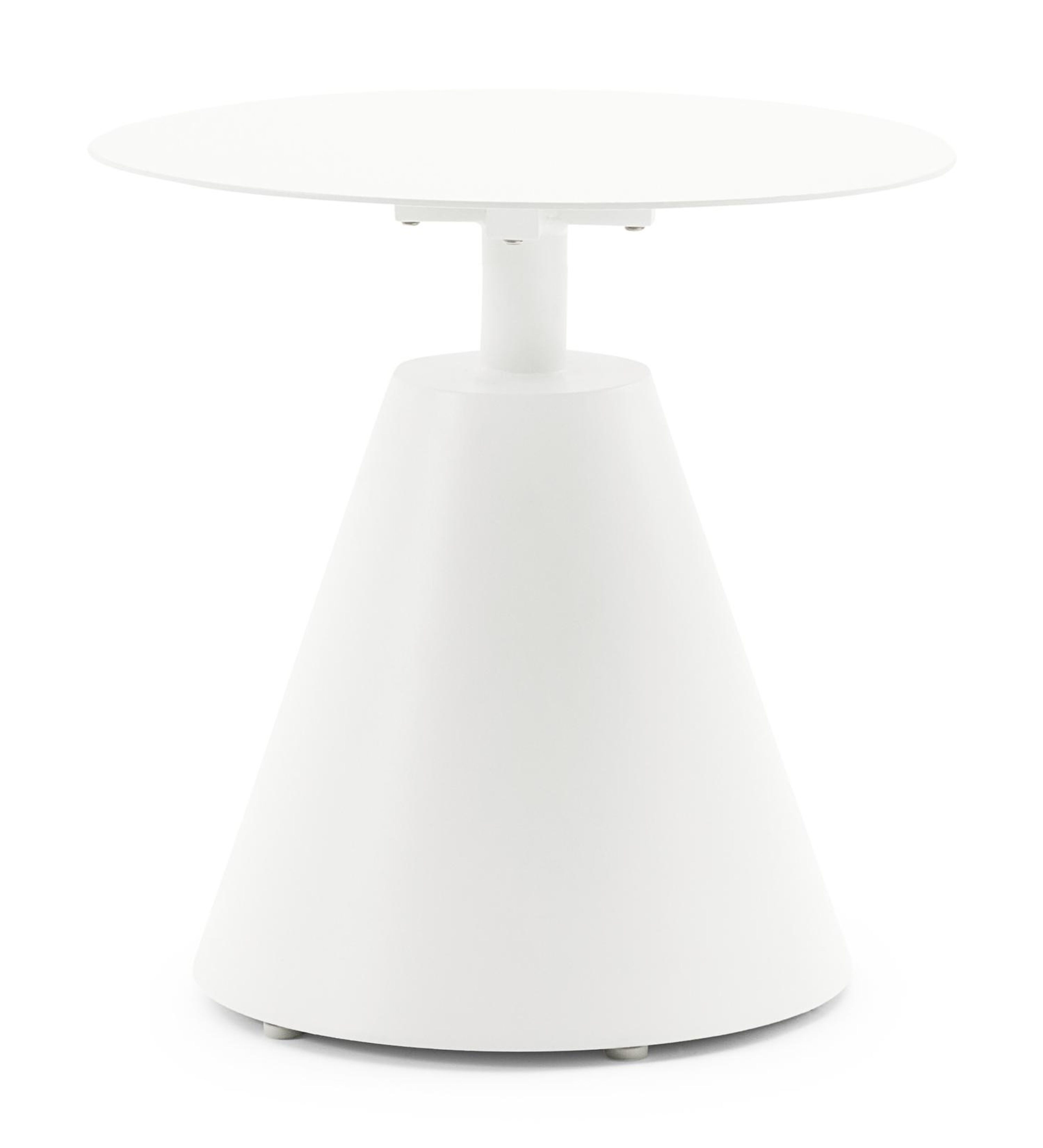 Table d'appoint Lucca en aluminium blanc - Dia. 50 x H 50 cm