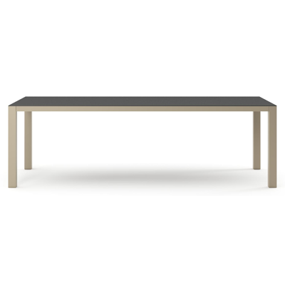 Como tuintafel rechthoekig in beige aluminium en volkeramiek Nero Black - L 240 x B 100 x H 73 cm
