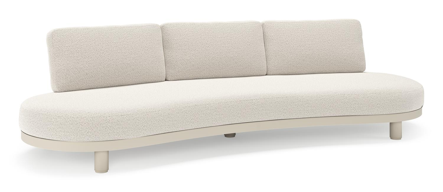 Donato loungebank in beige aluminium met all weather solica Firenze Natural kussen