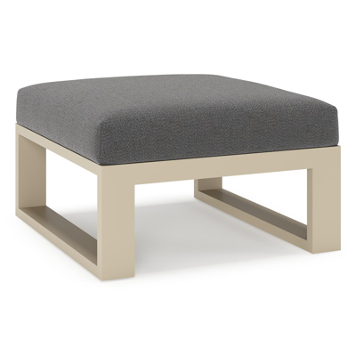 Verato poef in beige aluminium met savane tornado all weather sunbrella® luxe kussen