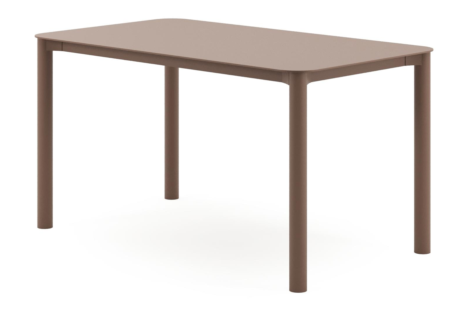Table de jardin rectangulaire Orso arrondie en aluminium taupe - Lg. 140 x Lrg. 80 x Haut. 74,5 cm