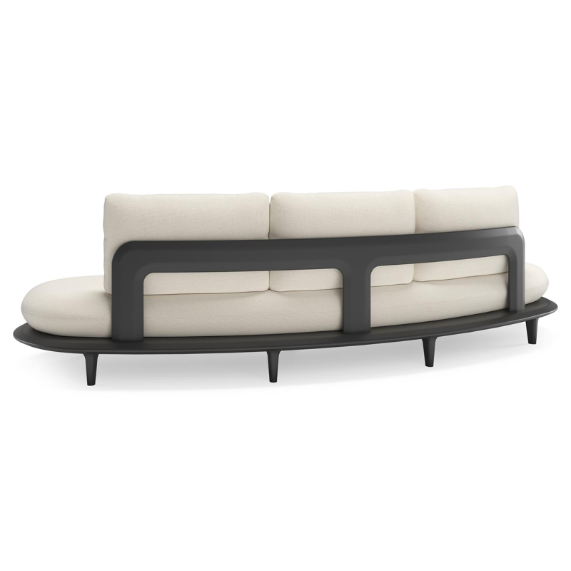 Bomero loungeset in zwart aluminium met natte white all weather sunbrella® luxe kussen