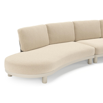 Donato loungehoek in beige aluminium met all weather cosytica Althea Chalk kussen