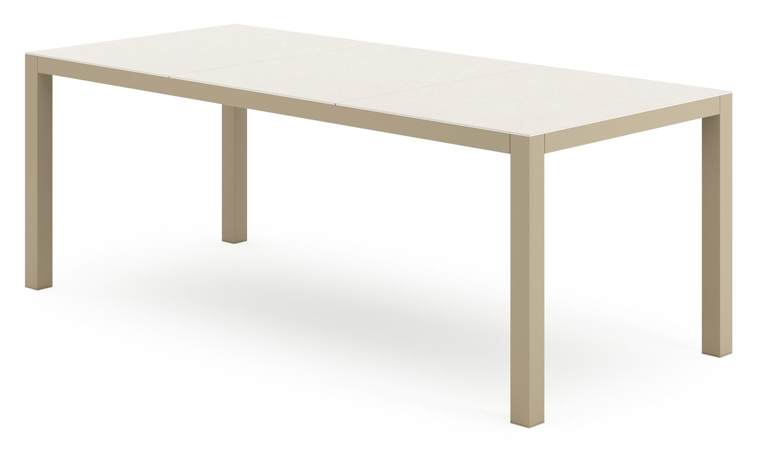 Toma tuintafel beige aluminium en volkeramiek beige - L 200 x B 90 x H 72,5 cm