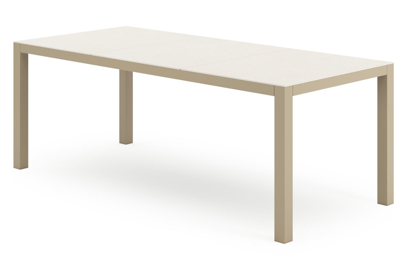 Toma tuintafel beige aluminium en volkeramiek beige - L 220 x B 90 x H 72,5 cm