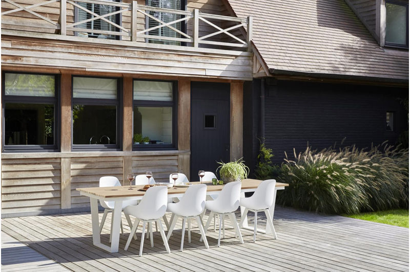 Mesa tuinstoel in wit aluminium en wit kunststof