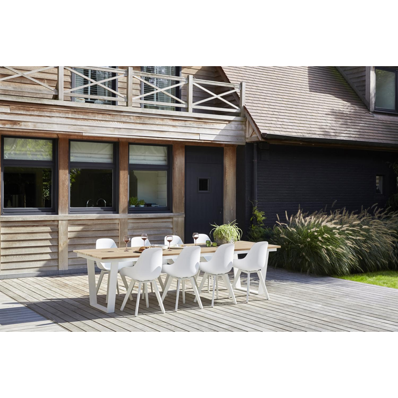 Mesa tuinstoel in wit aluminium en wit kunststof