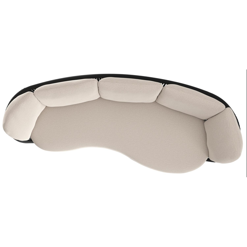 Lupino loungebank in zwart aluminium en zwart verticaal geweven luxe vlakke brede rope met slow farafra all weather sunbrella® luxe kussen
