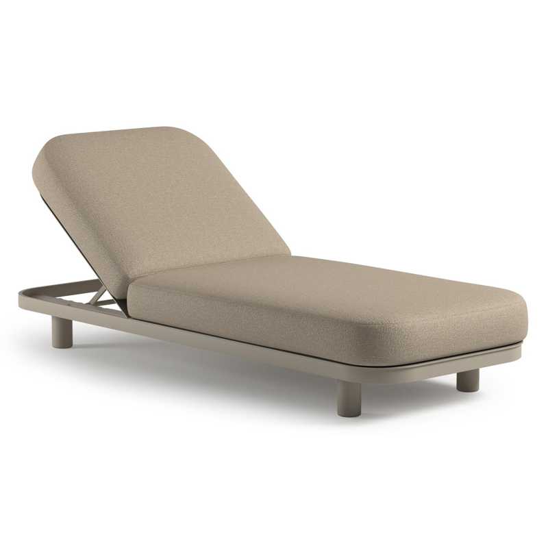 Chaise longue réglable Donato en aluminium beige avec All Weather Cosytica marbella sand coussin