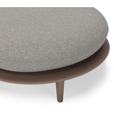 Bomero poef in taupe aluminium met tundra charcoal all weather sunbrella® luxe kussen