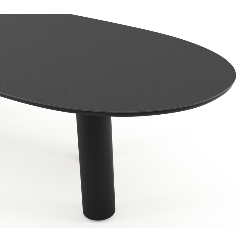 Amico tuintafel organisch in zwart aluminium en volkeramiek Nero Black - L 280 x B 120 x H 73.5 cm