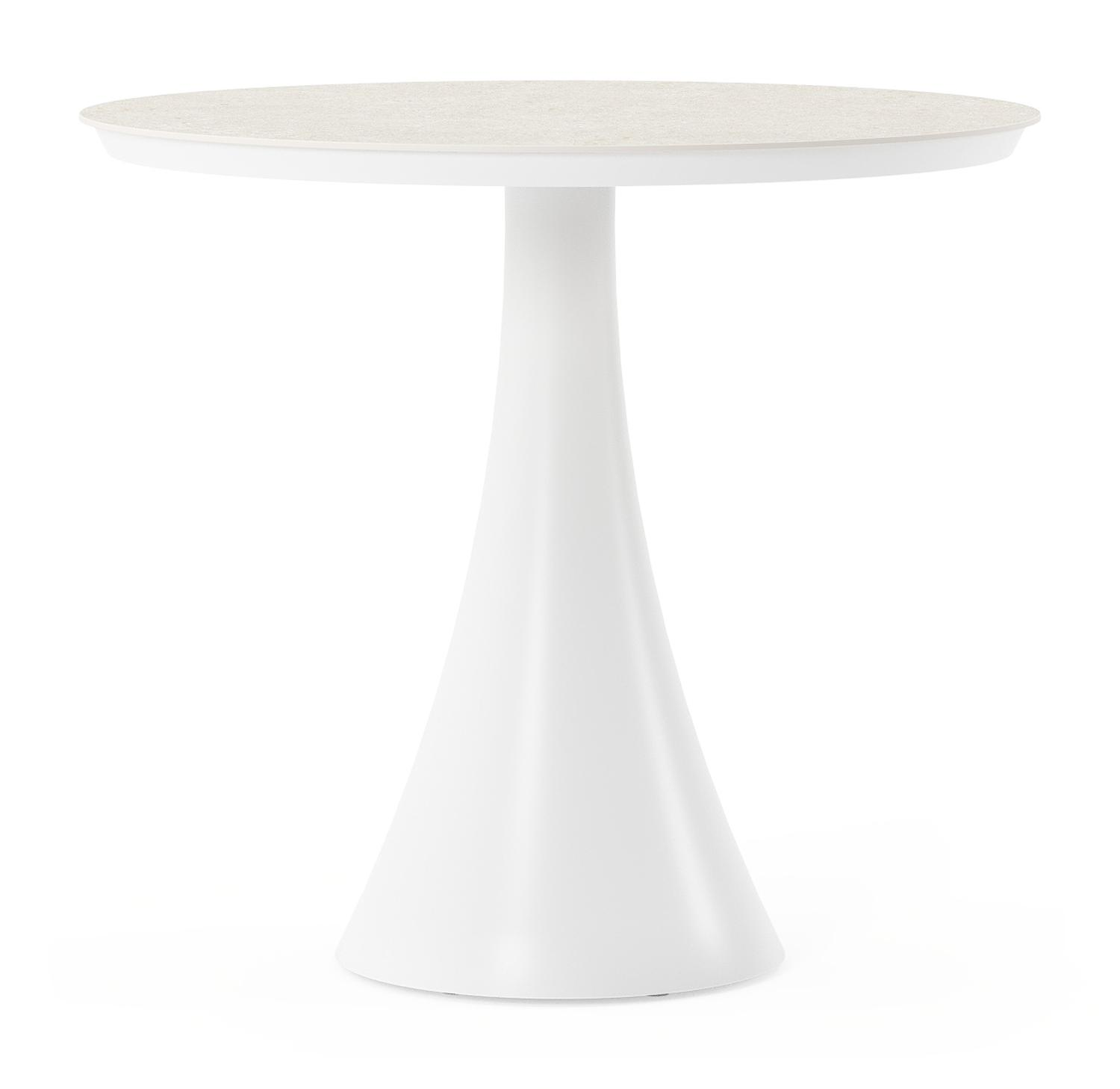 Fano tuintafel in wit aluminium en volkeramiek shilin - Dia. 85 x H 75 cm