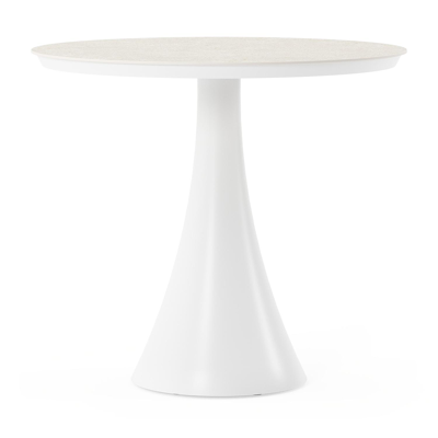 Fano tuintafel in wit aluminium en volkeramiek shilin - Dia. 85 x H 75 cm