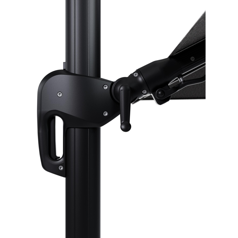 Rufina zweefparasol tiltfunctie in zwart aluminium en parasoldoek in All Weather Solica Firenze Tunder  - L1 300 x L2 300 cm (zonder voet) (zonder voet)