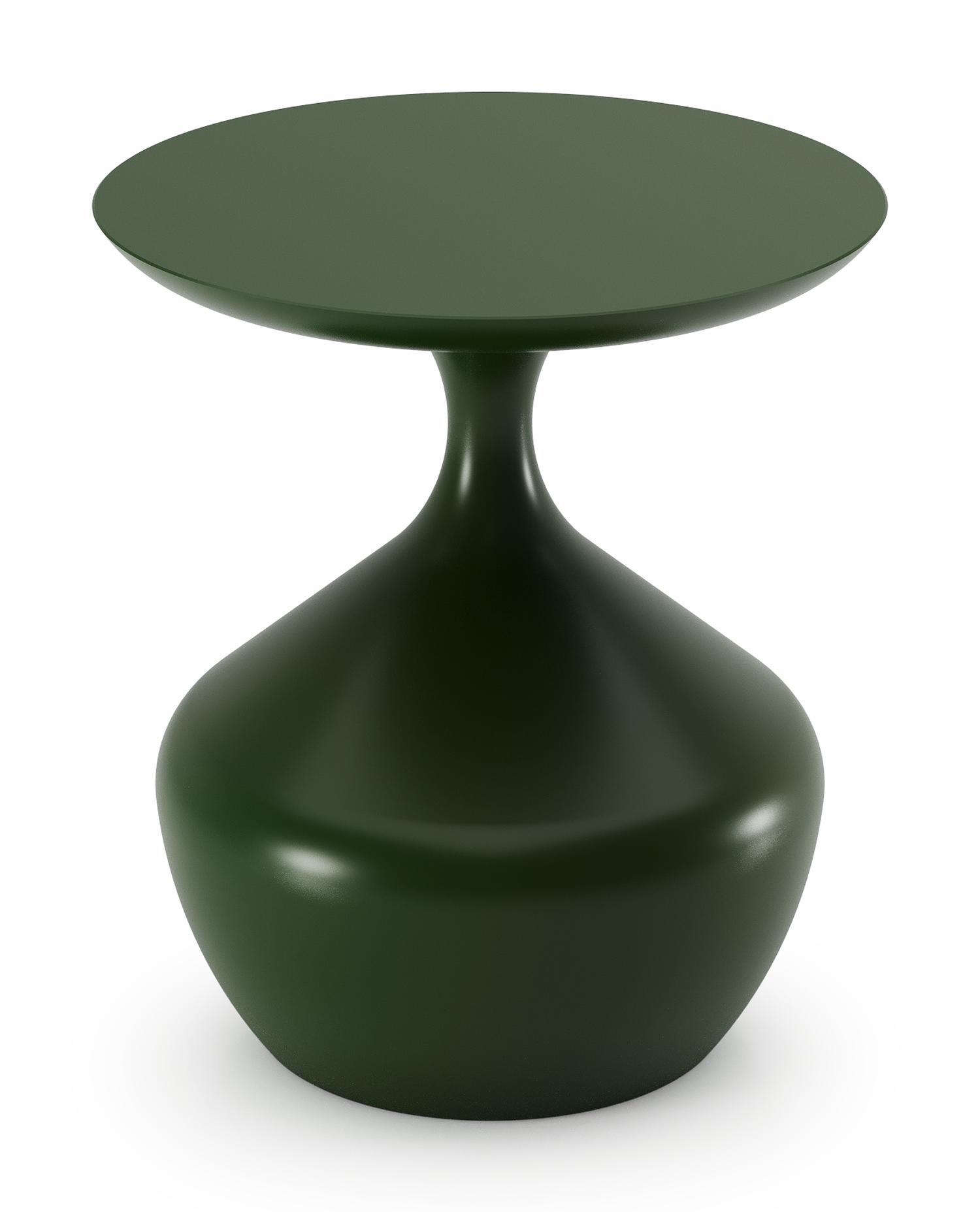 Table d'appoint Bomero en aluminium vert - Diam. 48 x Haut. 50 cm