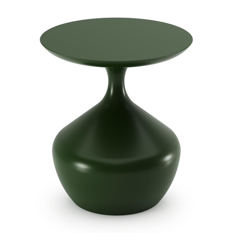 Bomero bijzettafel in groen aluminium - Dia. 48 x H 50 cm