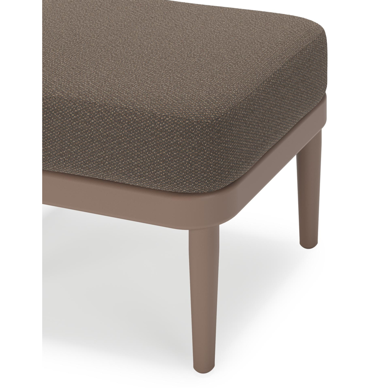 Orso poef in taupe aluminium met Lopi Coconut all weather sunbrella® luxe kussen