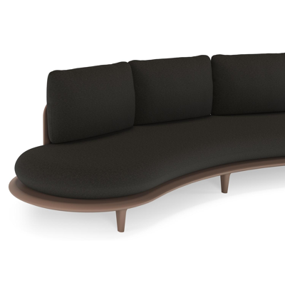 Bomero loungebank in taupe aluminium met heritage char all weather sunbrella® luxe kussen