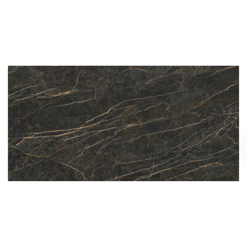 Table de jardin Como en aluminium blanc et céramique pleine Black Obsession - Lg. 200 x Lrg. 100 x Haut. 75 cm