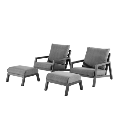 Zen'so balkonset zwart-grijs - aluminium en weather+ softtextilene - 2 personen