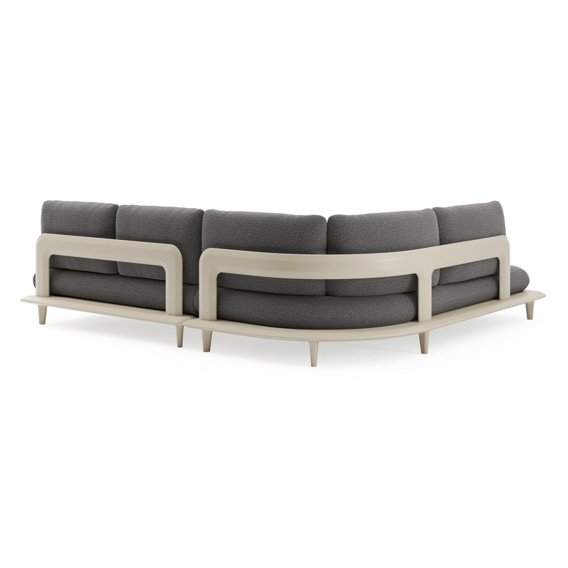 Bomero loungehoek in beige aluminium met firenze tunder all weather solica kussen