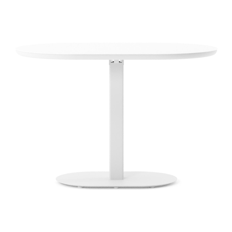 Table de jardin Teramo inclinable bombo en aluminium blanc et céramique pleine Arctic White - Lg. 110 x Lrg. 70 x Haut. 73.7 cm