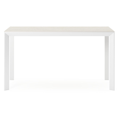 Malito tuintafel in wit aluminium en volkeramiek shilin - L 140 x B 80 x H 75 cm