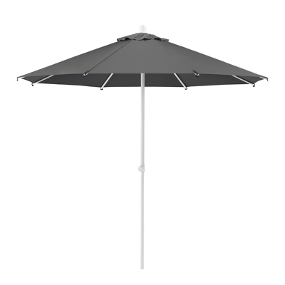 Milano staanparasol in wit aluminium met grijs polyester parasoldoek - Dia. 270 cm (zonder voet)