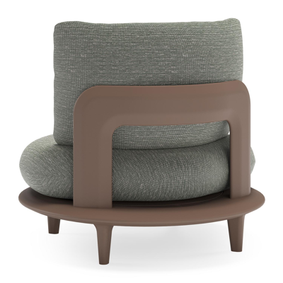 Bomero loungestoel in taupe aluminium met slow fern all weather sunbrella® luxe kussen