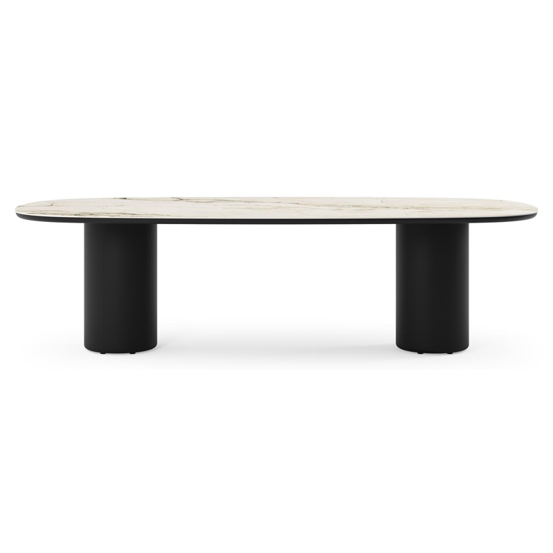 Amico tuintafel bombo in zwart aluminium en volkeramiek Colorado Dunes - L 270 x B 125 x H 73.5 cm