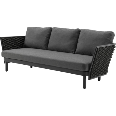 Bossa lounge 3-zit in zwart aluminium met Sunbrella luxe kussens