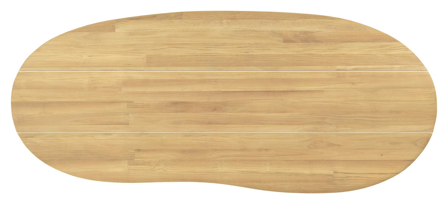 Amico tuintafel organisch in zwart aluminium en teak - L 280 x B 120 x H 73.5 cm