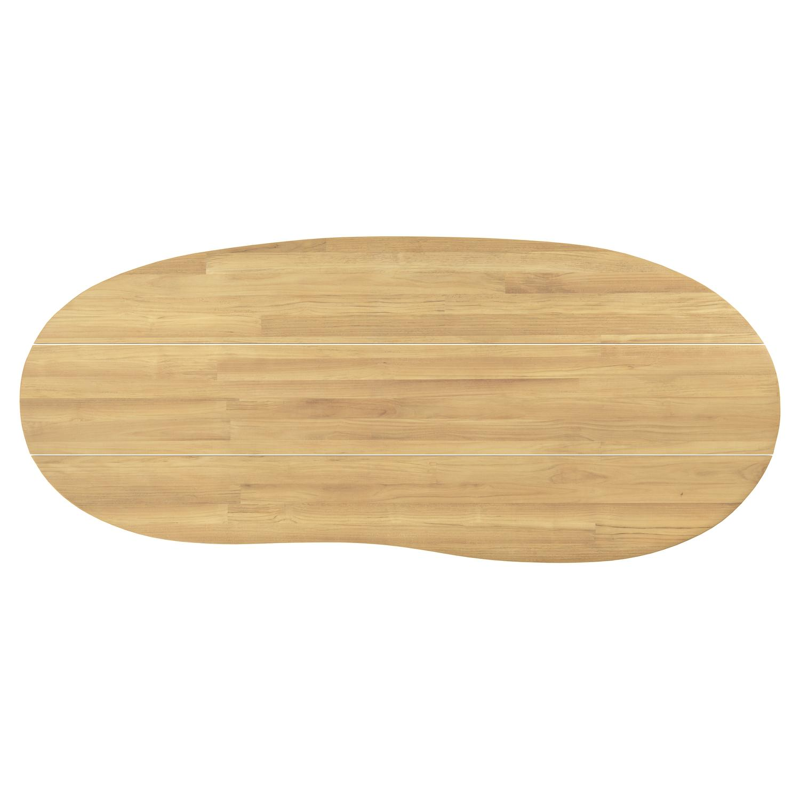 Amico tuintafel organisch in zwart aluminium en teak - L 280 x B 120 x H 73.5 cm