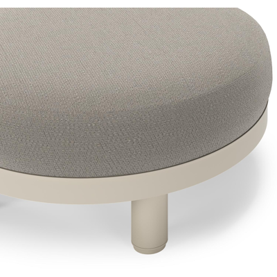 Salon de jardin pouf Donato en aluminium beige et coussins en all weather sunbrella® luxe Lopi Silver